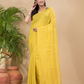 Tissue Linen Handloom Saree With Corn Yellow - 021