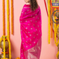 Handwoven Chanderi Silk Saree | Fuchsia Pink