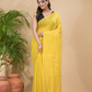 Tissue Linen Handloom Saree With Corn Yellow - 021