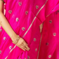 Handwoven Chanderi Silk Saree | Fuchsia Pink