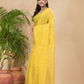 Tissue Linen Handloom Saree With Corn Yellow - 021