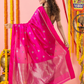 Handwoven Chanderi Silk Saree | Fuchsia Pink