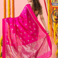 Handwoven Chanderi Silk Saree | Fuchsia Pink