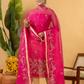 Classic Kota Doria Cotton Unstitched 2-Piece Kurti | Fuchsia