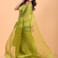 Matka Silk Saree With Pear Green - 136