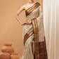 Pure Handloom Korvai Saree | Light Gold and Golden Dark Brown