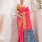 Pure Handloom Korvai Saree | Deep Pink