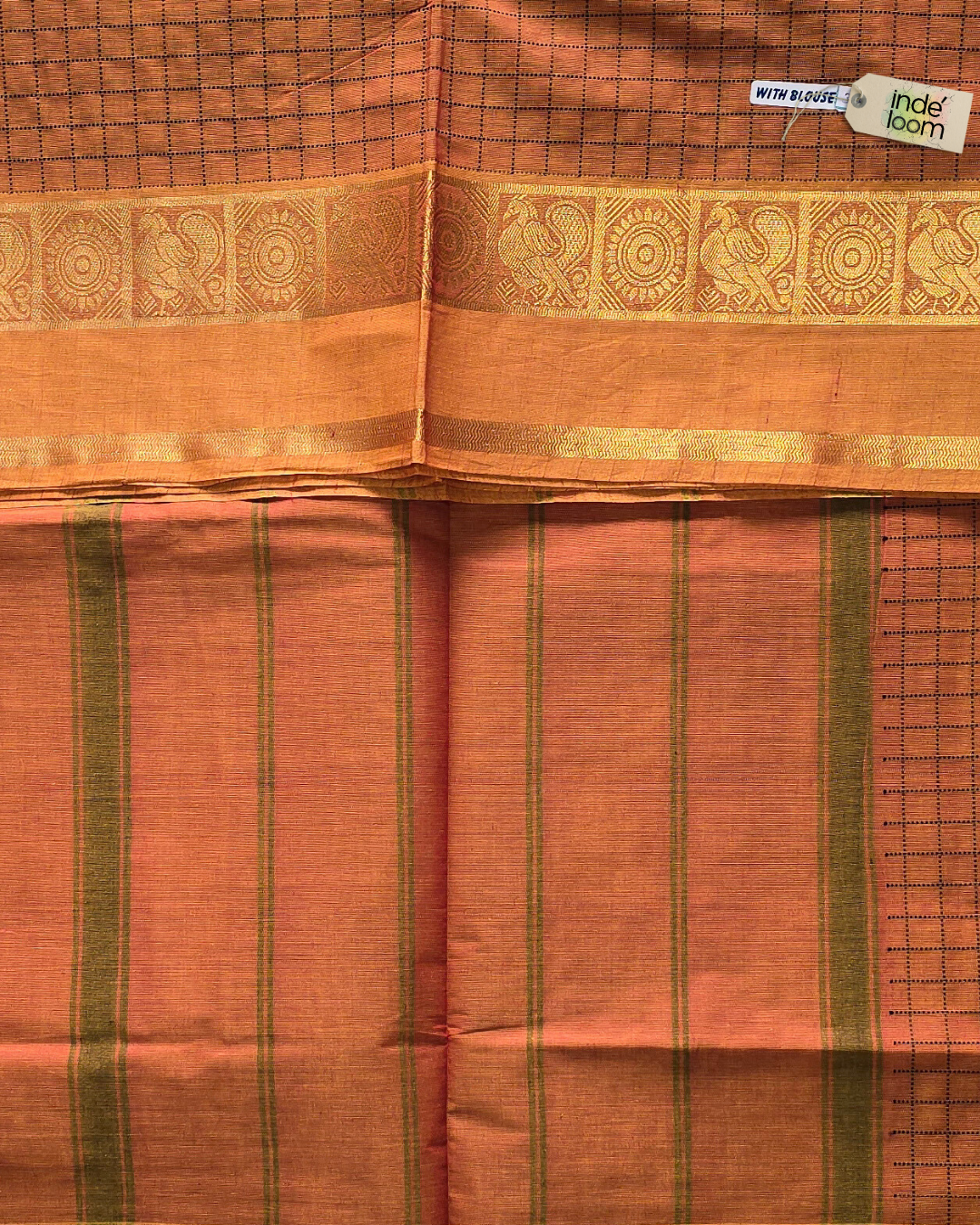 Kanchi Cotton|Tan & Yellow