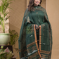Olive Green Pure Linen suit 2 piece Set Kurti & Dupatta (UNSTITCHED) -639