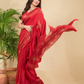 Matka Silk Jamdani Saree With Classic Red - 023