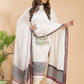 Cream White Mercerized Cotton 2-Piece Set Kurti & Dupatta (UNSTITCHED) - 044