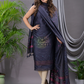 Stone Blue 120 Count Cotton Jamdani 2-Piece Set Kurti & Dupatta (UNSTITCHED) - 144