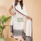 Cream White Mercerized Cotton 2-Piece Set Kurti & Dupatta (UNSTITCHED) - 044
