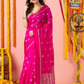 Handwoven Chanderi Silk Saree | Fuchsia Pink