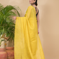 Tissue Linen Handloom Saree With Corn Yellow - 021