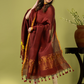 Handwoven Jamdani Linen Unstitched 2-piece Kurti | Deep Red