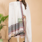 Cream White Mercerized Cotton 2-Piece Set Kurti & Dupatta (UNSTITCHED) - 044