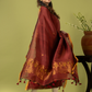 Handwoven Jamdani Linen Unstitched 2-piece Kurti | Deep Red