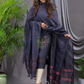 Stone Blue 120 Count Cotton Jamdani 2-Piece Set Kurti & Dupatta (UNSTITCHED) - 144