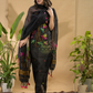 Dark Black Jamdani 2-Piece Set Kurti & Dupatta (UNSTITCHED) -794