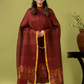 Handwoven Jamdani Linen Unstitched 2-piece Kurti | Deep Red
