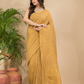 Tissue Linen Handloom Saree With Dijon Yellow - 022
