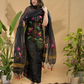 Dark Black Jamdani 2-Piece Set Kurti & Dupatta (UNSTITCHED) -794