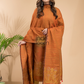 Burnt Orange Organic Linen 2-Piece Set Kurti & Dupatta (UNSTITCHED) - 045