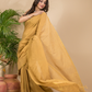 Tissue Linen Handloom Saree With Dijon Yellow - 022