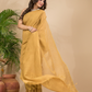 Tissue Linen Handloom Saree With Dijon Yellow - 022