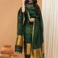 Dark Green Jamdani 2-Piece Set Kurti & Dupatta (UNSTITCHED) - 142