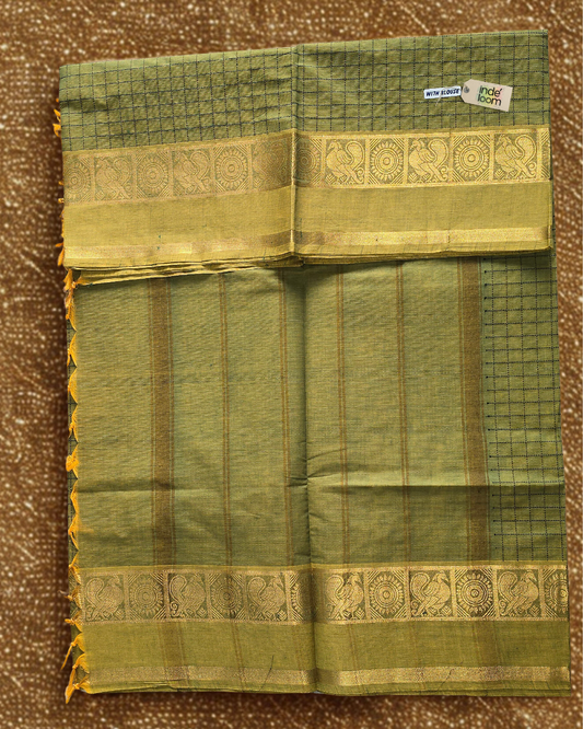 Kanchi Cotton|Leaf Green & Leaf Yellow