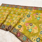 Pure Banarasi Exclusive Ektara Kora JAMDANI Tilfi saree  | Olive Green