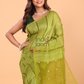 Matka Silk Saree With Pear Green - 136