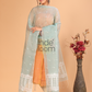 Pure Handloom Muslin Jamdani Dupatta With Baby Blue  - 008