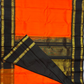 Handwoven Pure Gadwal Silk Saree  |  Fire Orange