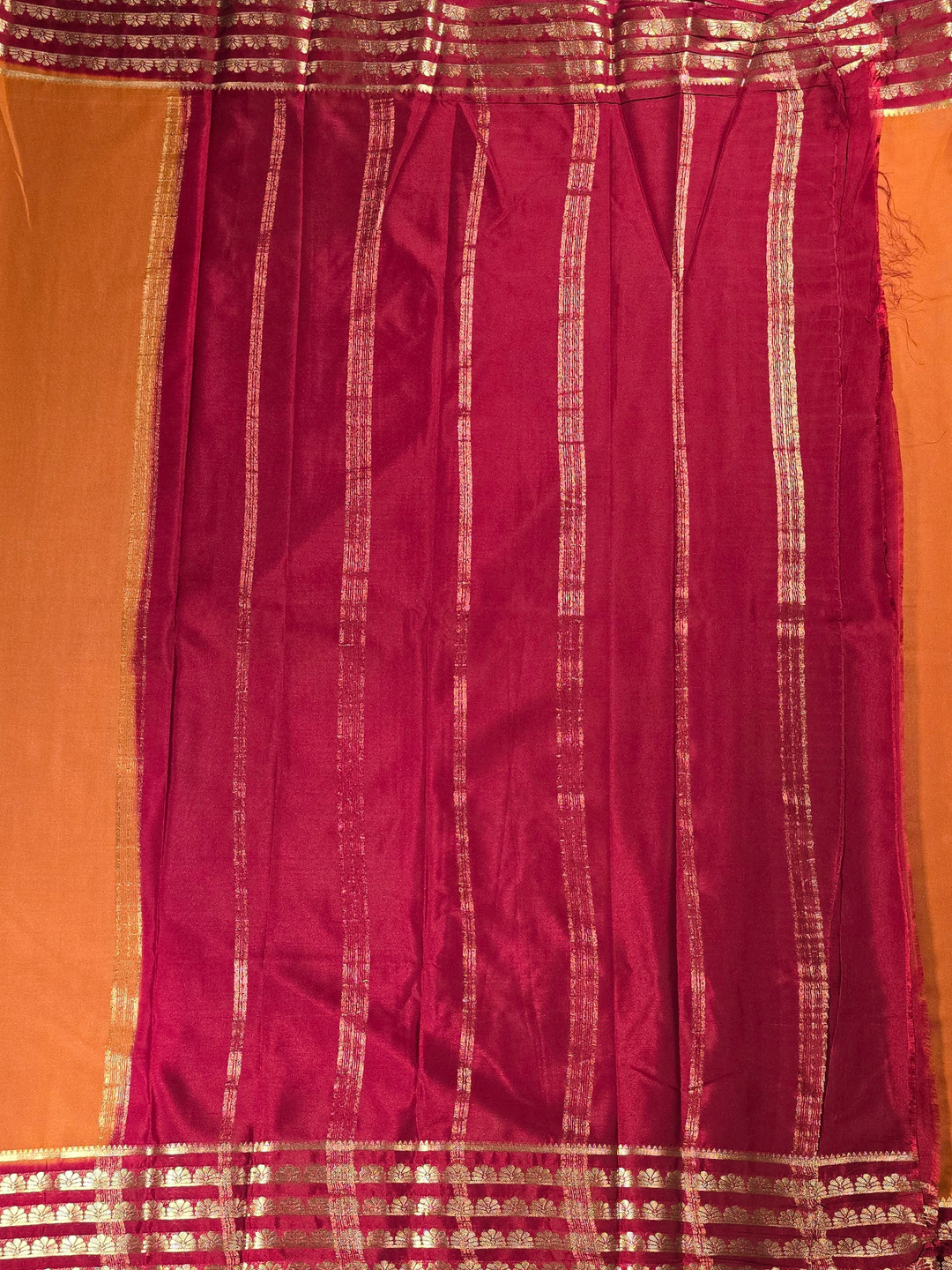 Classic Mysore Silk Saree  |  Carrot Orange