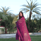 Grape Purple Muslin Jamdani 2-Piece Set Kurti & Dupatta (UNSTITCHED) - 369 - indeloom
