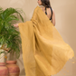 Tissue Linen Handloom Saree With Dijon Yellow - 022