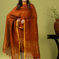 Handwoven Jamdani Linen Unstitched 2-piece Kurti | Burnt Orange