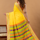 Pure Handloom Cotton Saree | Bright Yellow