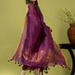 Handwoven Jamdani Linen Unstitched 2-piece Kurti | Mulberry Purple
