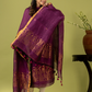 Handwoven Jamdani Linen Unstitched 2-piece Kurti | Mulberry Purple