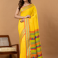 Pure Handloom Cotton Saree | Bright Yellow