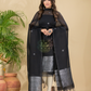 Midnight Black Muslin Linen 2-Piece Set Kurti & Dupatta (UNSTITCHED) - 866