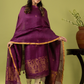 Handwoven Jamdani Linen Unstitched 2-piece Kurti | Mulberry Purple