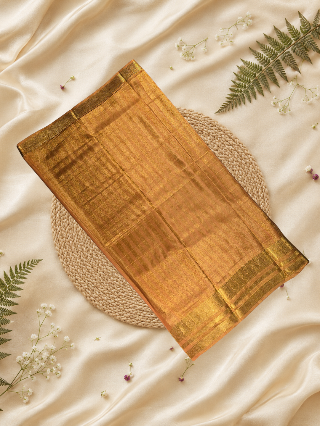 Mysore Silk Saree With Gold Yellow