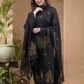 Dark Black Natural Dye Cotton by Cotton (100 Count Soft Cotton) 2 Piece Set Kurti & Dupatta (UNSTITCHED) ) -656