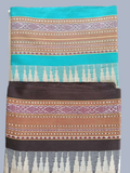 Blue And Brown Handloom Vidarbha Tussar Silk Saree with Multicolor Contrast Border -092