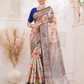 Vanalata - Earth-toned brown drape with blooming florals in digital prints